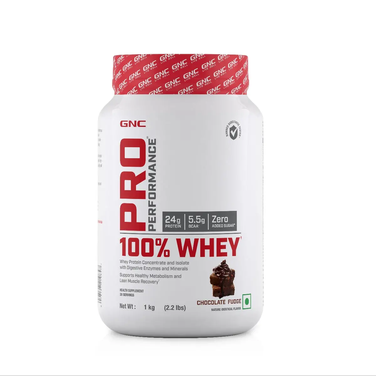 Gnc Pro Performance 100% Whey Protein - 2.2 Lbs - 1 Kg - Chocolate Fudge| Expiry - 2024-03-31 1