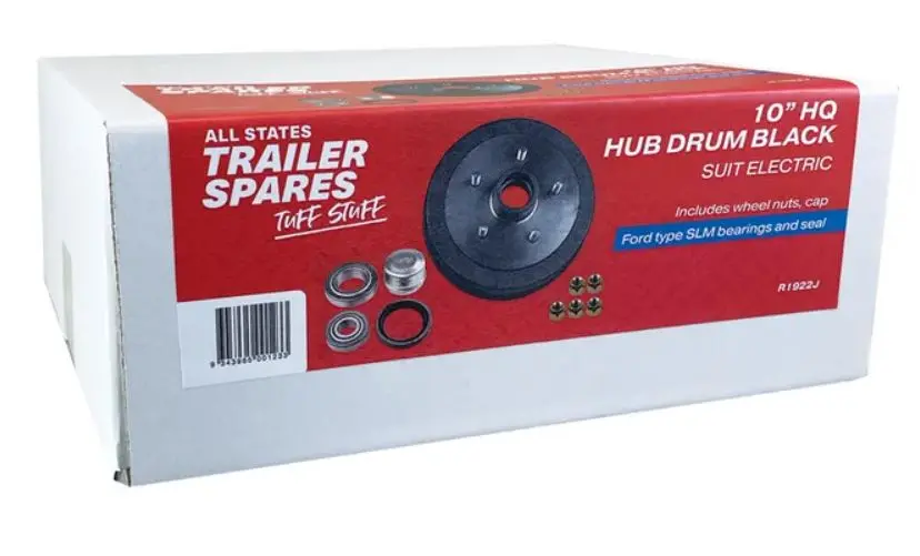 All States Trailer Hq Hub Drum Black 10In Brg Seal Cap Slm R1922j 1
