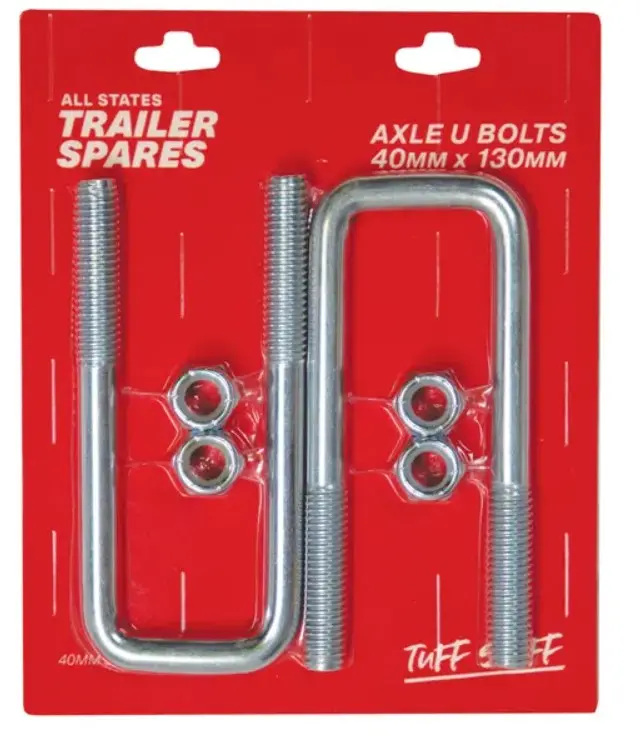 All States Trailer   U Bolt 40 Square X 130Mm W Nuts X2 R5606 1