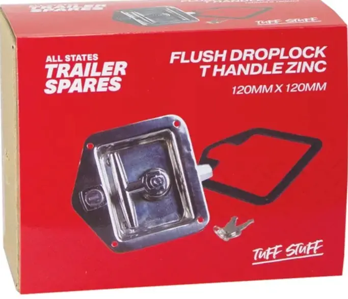 All States Trailer Spares Flush Drop Lock T Handle Zinc 120Mm X 120Mm  R6508 1