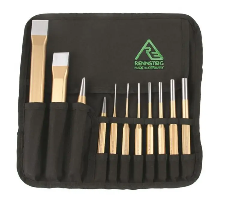 Rennsteig Chisel, Pin & Centre Punch Tool Roll  11 Piece Ren02 1