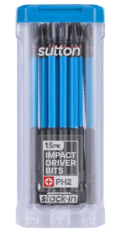 Sutton Supatorq  Phillips Impact Screwdriver Bits Ph2 100Mm Stack In Set 16Pc S200t15e02 1