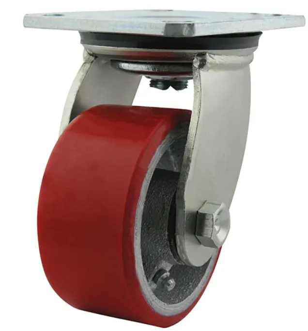 Polyurethane Tyred Cast Iron Centred Wheel 100Mm 250Kg Capacity Castor S4400 1