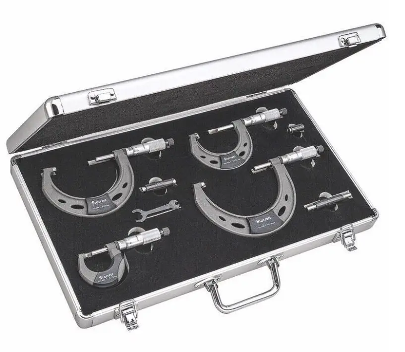 Starrett 0-100Mm Outside Micrometer Set 0.01Mm With Calibrated Standards-S444.1Mbxrlz 1