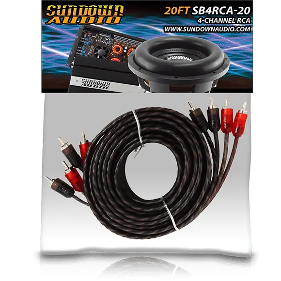 Sundown Audio Sb4-20Ft 4-Channel Rca Interconnect Cables 1