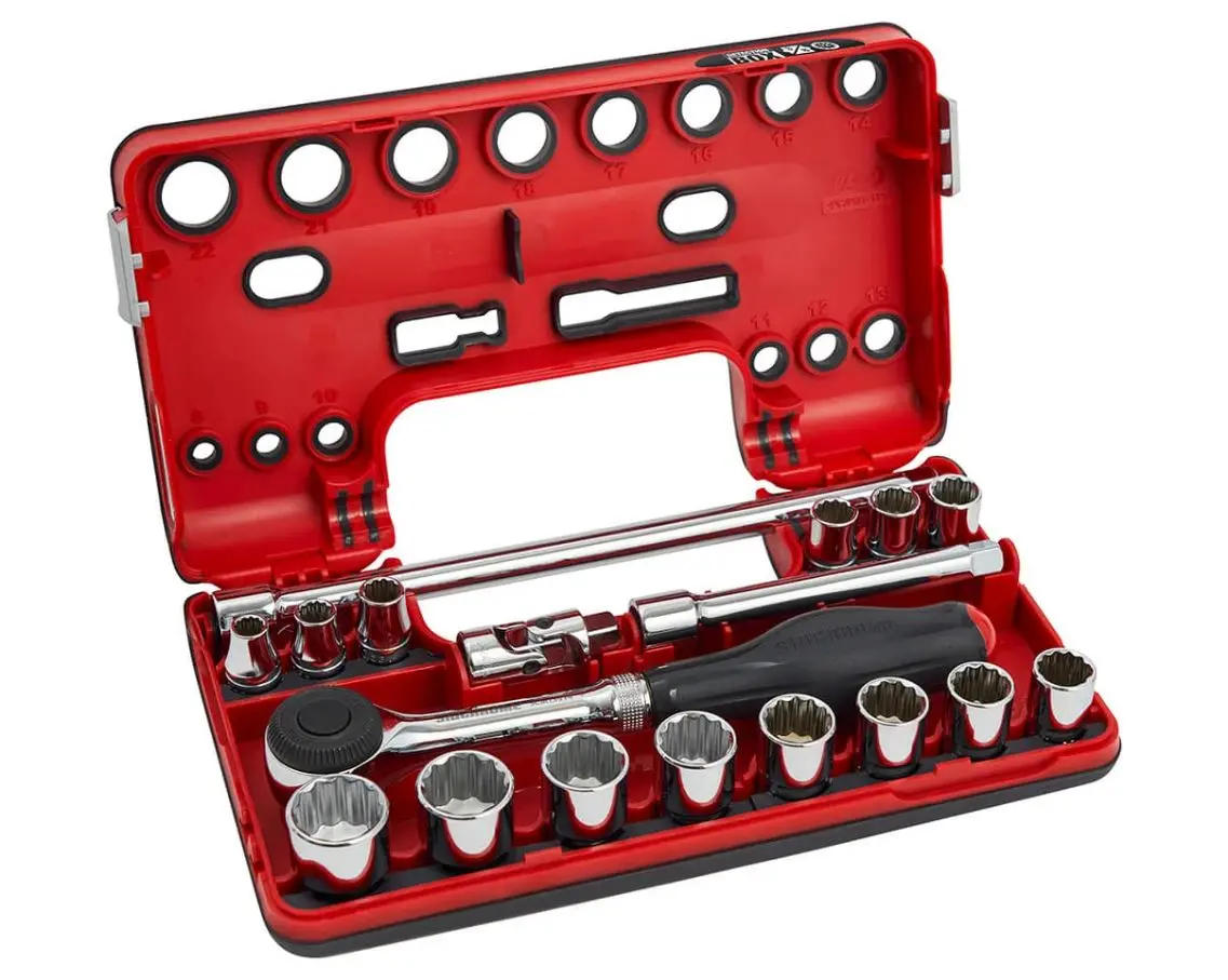 Sidchrome 3/8" Drive Metric 18 Piece Socket Set Detection Box With Dual Function Rotator Ratchet Scmt13151 1