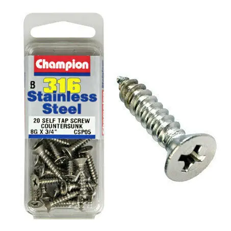 Champion Self Tapping Screws 8G X 3/4 “ Csp05 1