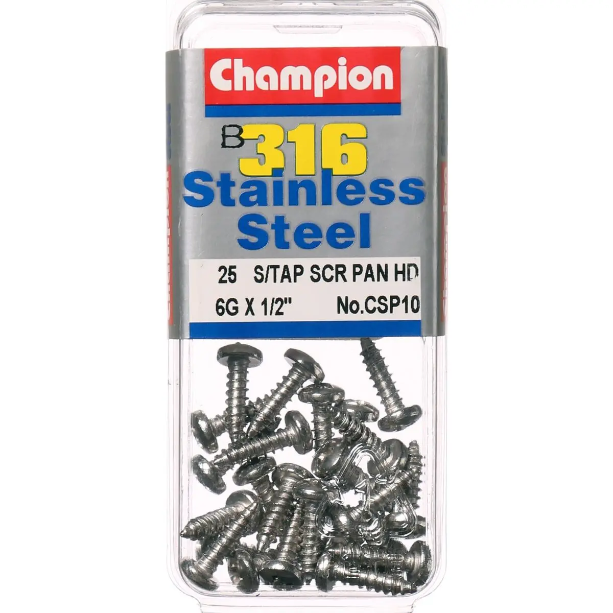 Champion Self Tapping Pan Head Screws 6G X 1/2 “ Csp10 1