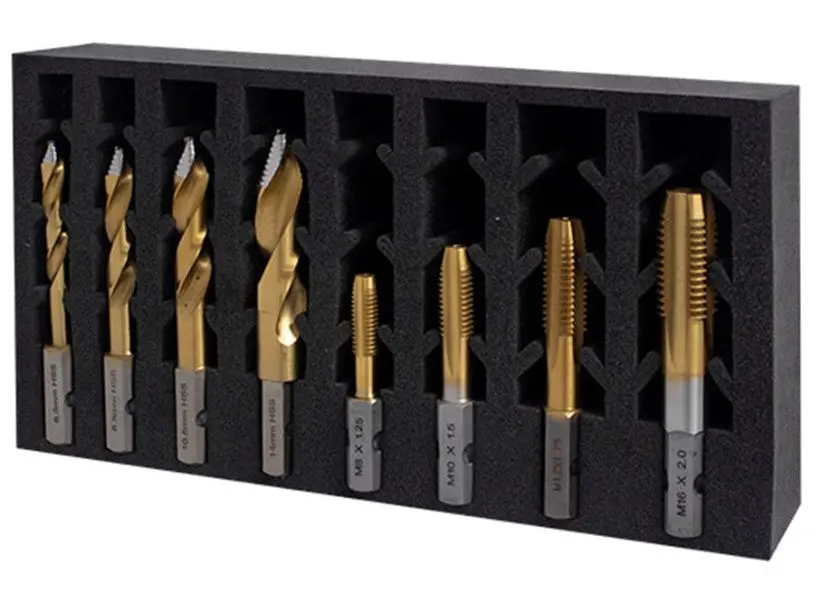 Alpha Versadrive Turbotip Drill Bit, 6.8, 8.5, 10.5, 14Mm & Impactataps, M8, M10, M12, M16 C.W 1/2In Impac 328015-Set1 1