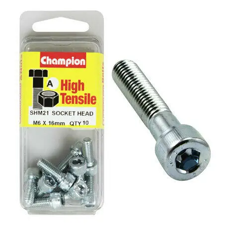 Champion Blister Screw Socket Head Metric 6 X 16-Shm21 1