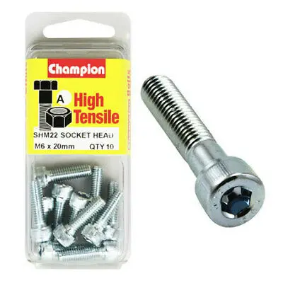 Champion Blister Screw Socket Head Metric 6 X 20-Shm22 1