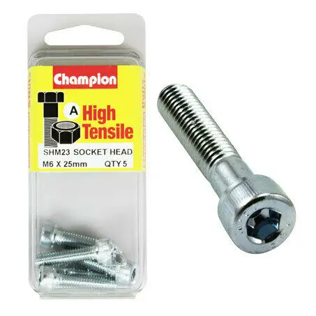 Champion Blister Screw Socket Head Metric 6 X 25-Shm23 1