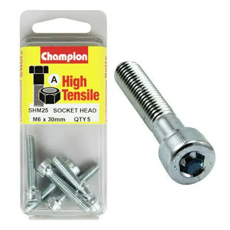 Champion Blister Screw Socket Head Metric 6 X 30-Shm25 1