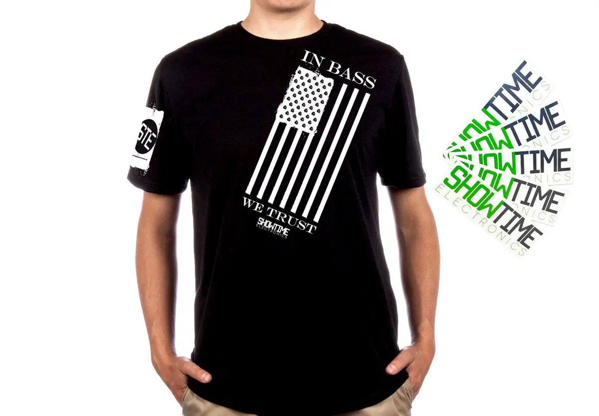 Showtime 'In Bass We Trust' T-Shirt And 5-Pack Decals 1