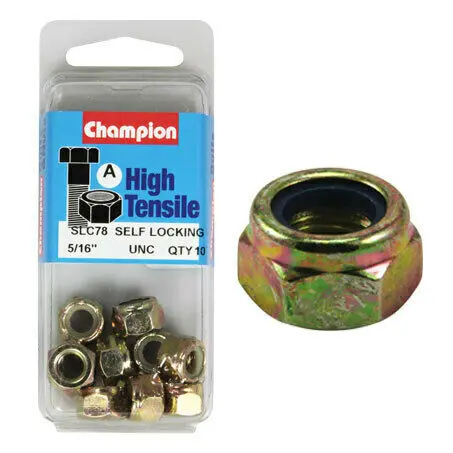 Champion Blister Nyloc-Self Locking Nuts 5/16 “-Slc78 1