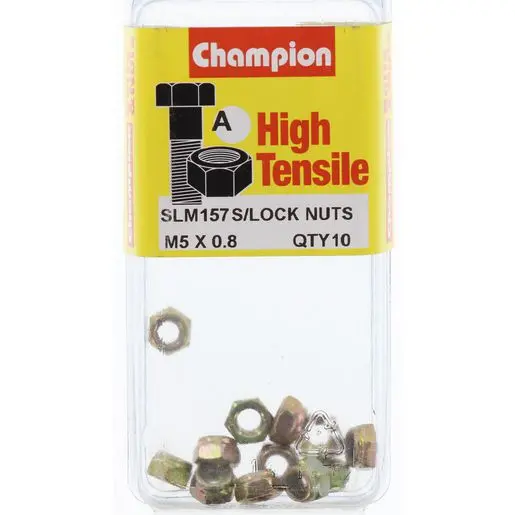 Champion Blister Nyloc-Self Locking Metric Nuts M5 X 0.8-Slm157 1