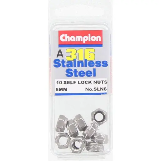 Champion Self Lock Nuts 6Mm - Sln6 1
