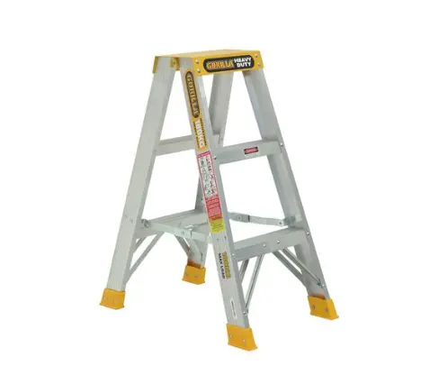Gorilla Double Sided A-Frame Ladder 0.9M (3Ft)  Aluminium 180Kg Heavy Duty Industrial Sm003-Hd 1