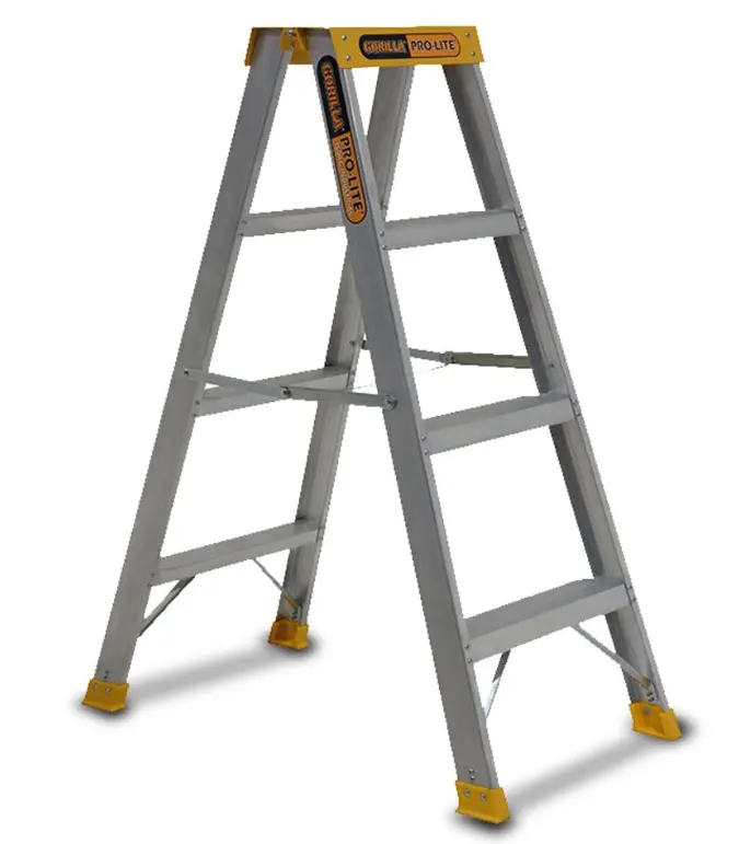 Gorilla Pro Pro-Lite 4 Step Double Sided Aluminium Ladder 4 Ft 150Kg Sm004-Pro 1