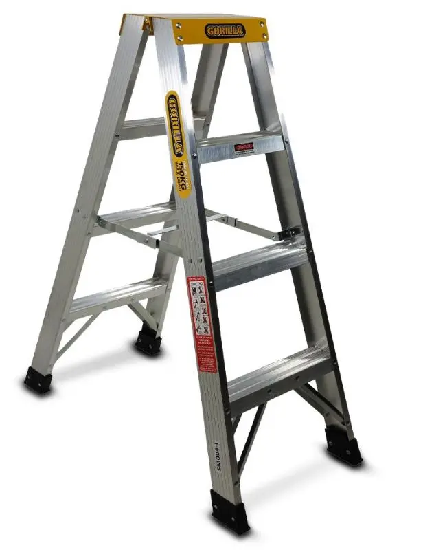 Gorilla 4-Step 1.2M 150Kg 4Ft  Aluminium Double Sided Industrial Ladder Sm004-I 1
