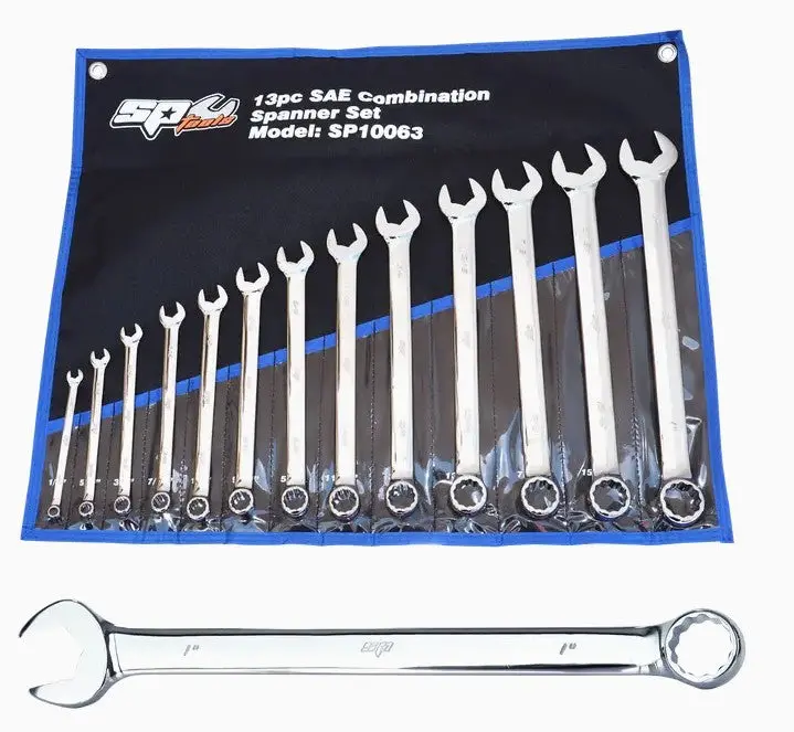 Sp Tools Combination Roe Quad Drive Spanner Set - 15° Offset - Sae - 13Pc Sp10063 1