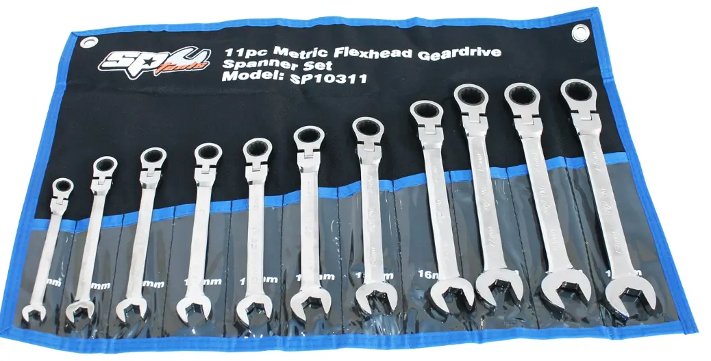 Sp Tools Gear Drive Roe Spanner Set - Flex Head - Metric- 11Pc Sp10311 1