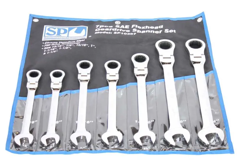 Sp Tools Gear Drive Roe Spanner Set - Flex Head Jumbo - Sae - 7Pc Sp10367 1
