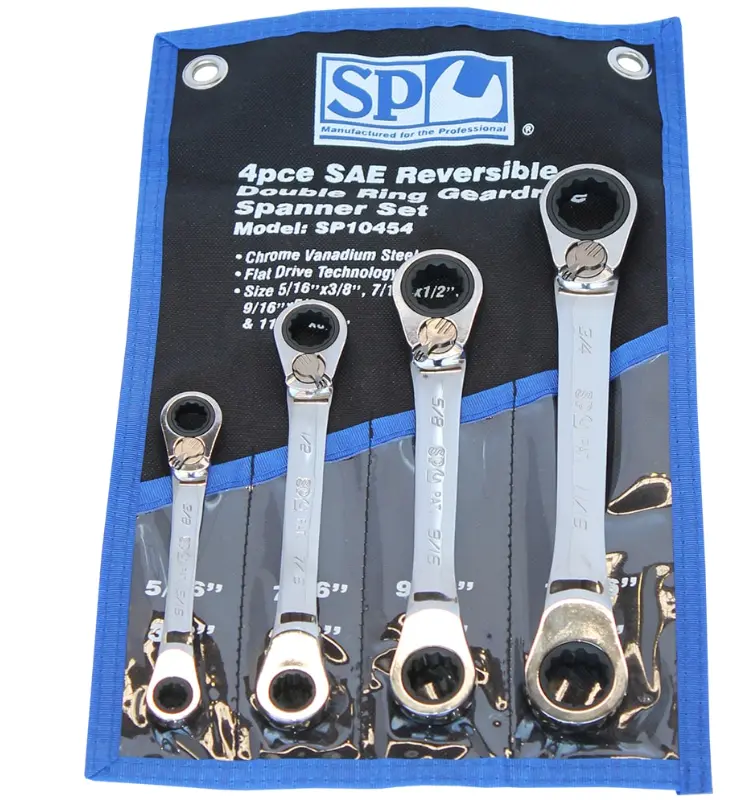 Sp Tools Double Ring Gear Drive Spanner Set - 15° Offset - Sae - 4Pc Sp10454 1