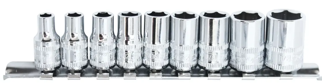 Sp Tools 1/4"Dr Socket Rail Set - 6Pt Sae - 9Pc Sp20133 1