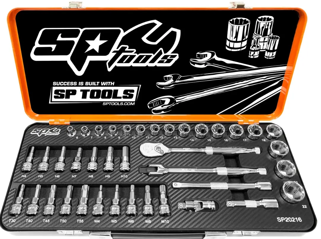 Sp Tools 3/8"Dr Socket Set - Metric, Inhex, Torx & Spline - 39Pc Sp20216 1