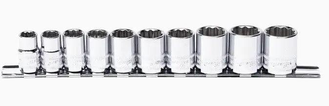 Sp Tools 3/8"Dr Socket Rail Set  Metric Only  12Pt  10Mm-19Mm 10Pc Sp20230 1