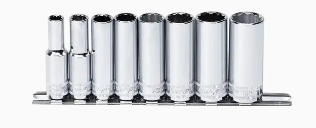 Sp Tools  3/8"Dr Socket Rail Set Deep Sae Only 12Pt 5/16 To 3/4" 8Pc Sp20241 1