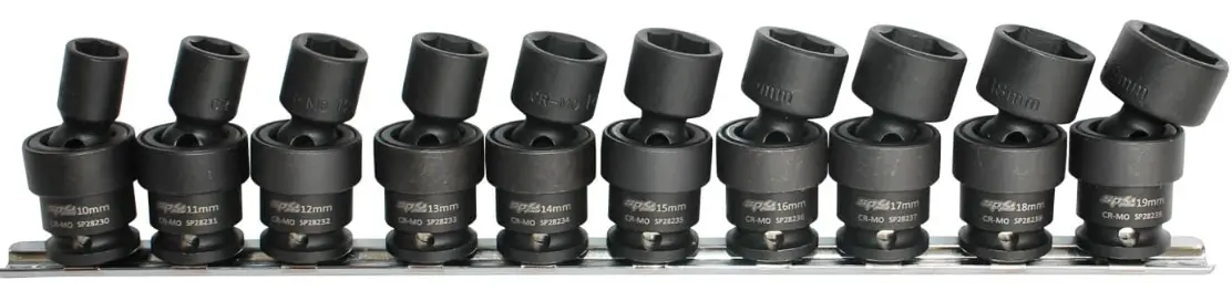 Sp Tools 3/8"Dr Impact Socket Rail Set - 6Pt Metric Swivel - 10Pc Sp20256 1