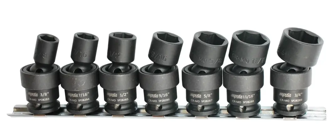 Sp Tools 3/8"Dr Impact Socket Rail Set - 6Pt Sae Swivel - 7Pc Sp20266 1