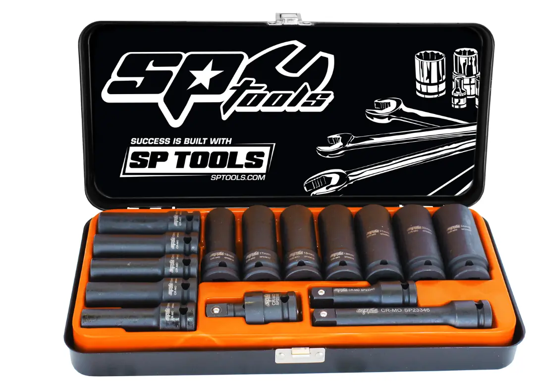 Sp Tools 1/2"Dr Deep Impact Socket Set  6Pt Metric  15Pc Sp20320 1