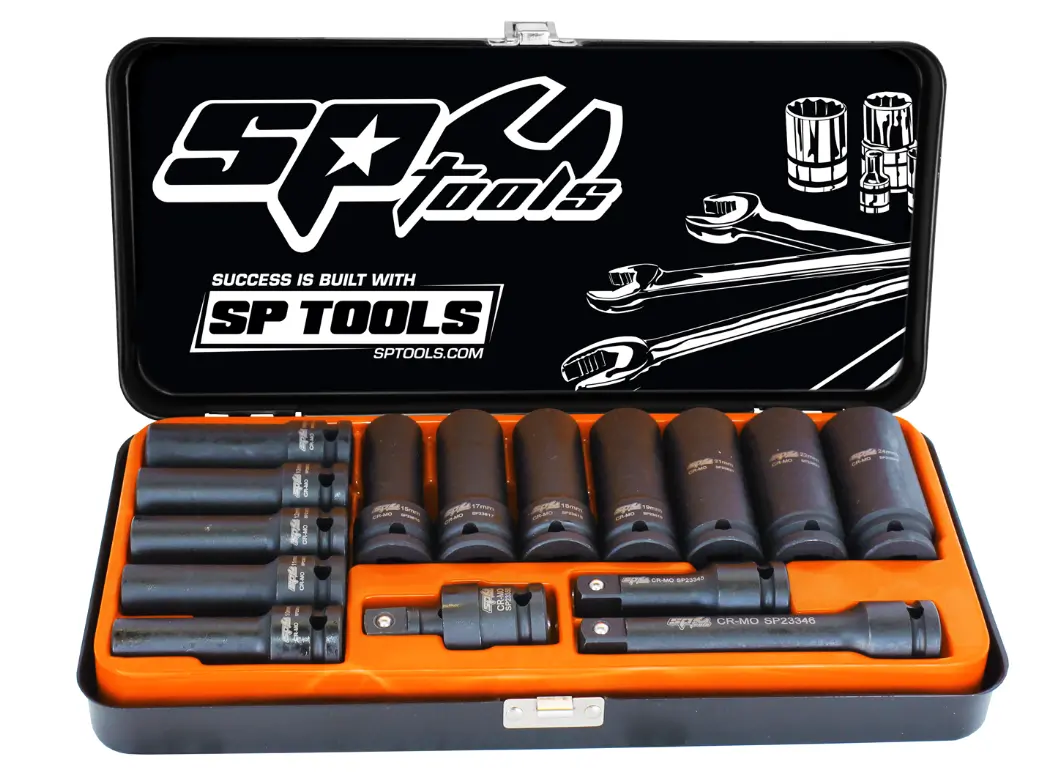 Sp Tools 1/2"Dr Deep Impact Socket Set  6Pt Sae  14Pc Sp20325 1