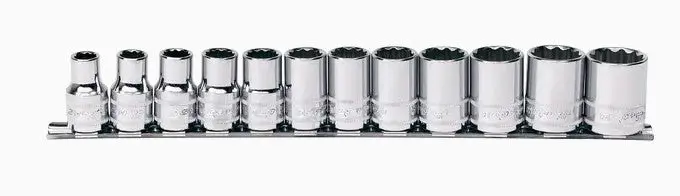 Sp Tools  1/2"Dr Socket Rail Set  Metric Only  12Pt 10Mm To 24Mm 12Pc Sp20330 1