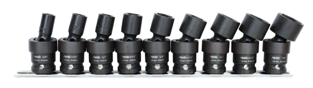 Sp Tools 1/2"Dr Impact Socket Rail Set - 6Pt Sae Swivel - 9Pc Sp20366 1