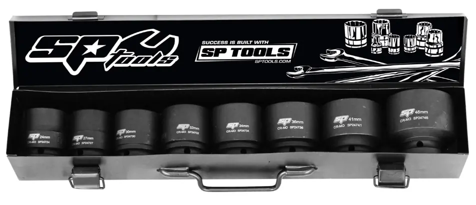Sp Tools 3/4"Dr Impact Socket Set - 6Pt Metric  8Pc Sp20410 1