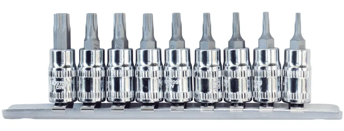 Sp Tools 1/4"Dr Socket Rail Set - 9Pc - Torx Sp20445 1