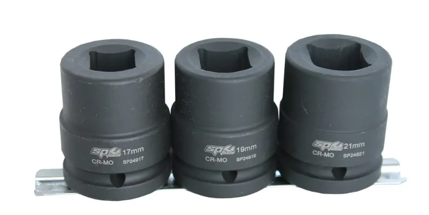 Sp Tools 3/4"Dr Impact Socket Rail Set - Double Square - Metric - 3Pc Sp20470 1