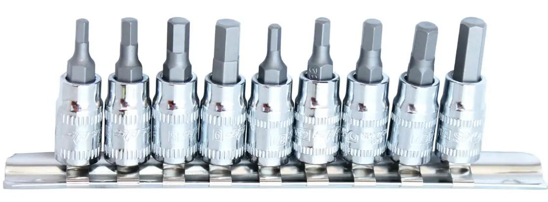 Sp Tools  1/4"Dr Inhex Socket Rail Set - 9Pc - Metric/Sae Sp20540 1