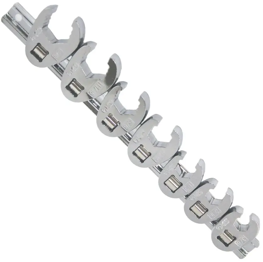 Sp Tools Flare Crowfoot Nut Wrench Rail 3/8″ Dr Sae 7 Piece Set Sp20594 1