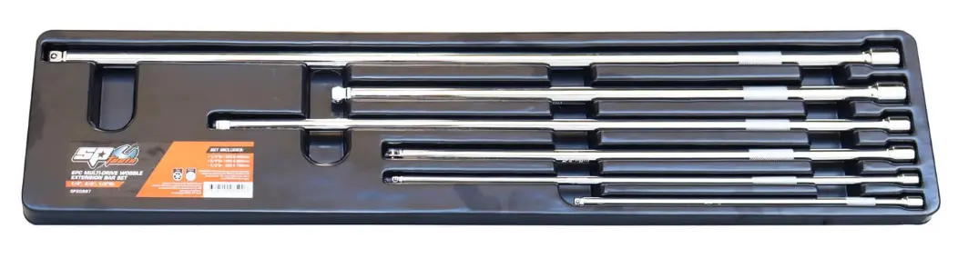 Sp Tools 1/4", 3/8" & 1/2"Dr - Multi-Drive Wobble Extension Bar Set - Long - 6Pc Sp20987 1