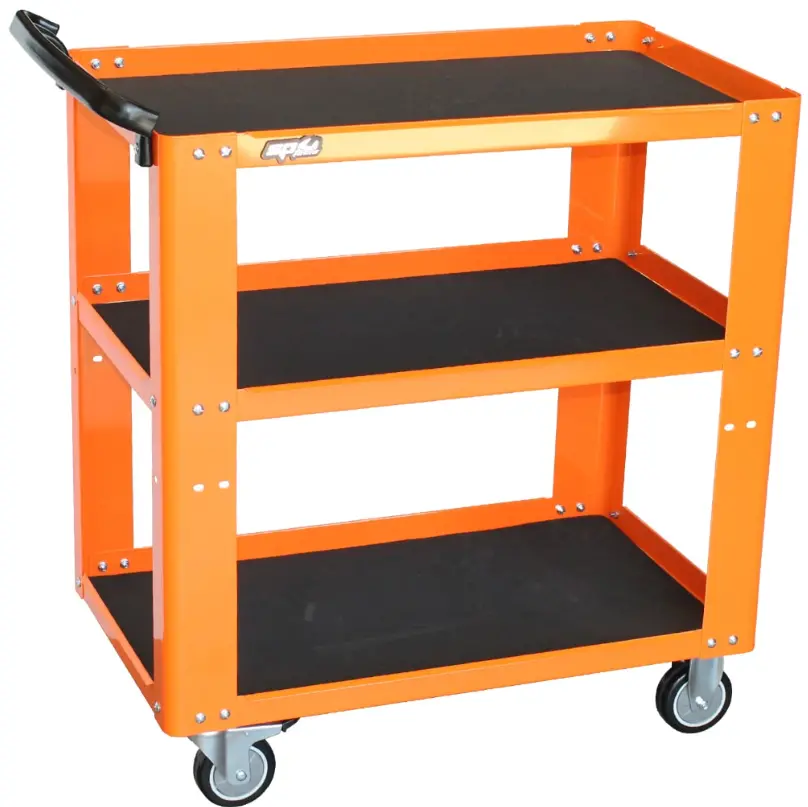Sp Tools Professional Service Trolley  3 Shelf Orange Sp40019 1
