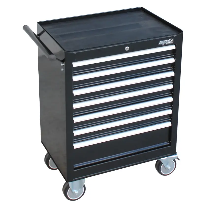 Sp Tools Custom Series Roller Cabinet - 7 Drawer - Black/Chrome Sp40104 1