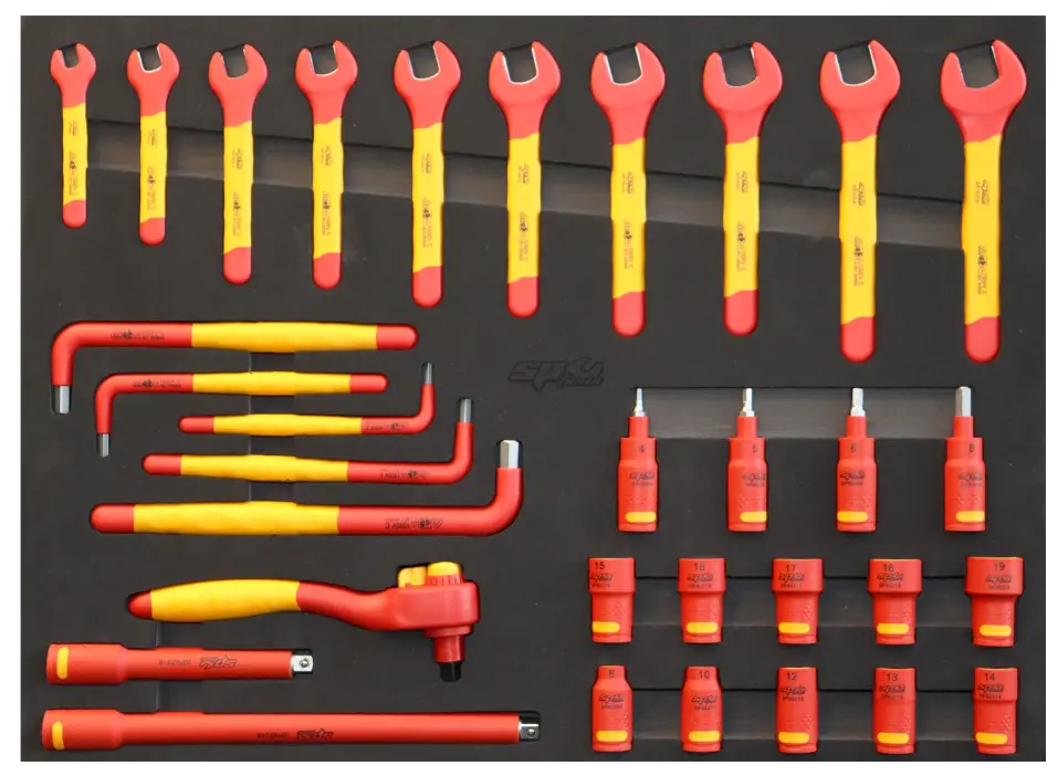 Sp Tools  Foam Tray Tool Kit - 32Pc - Vde Insulated - Spanners, Sockets, Hex Keys, Hex Sockets, Ratchet & Extension Bars Sp55900 1