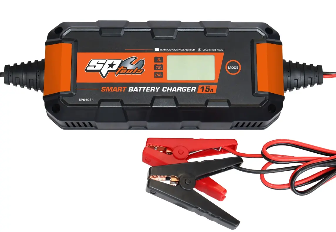 Sp Tools Smart Battery Charger - 8 Stage Multi Volt - 6, 12V & 24V - 15A Sp61084 1