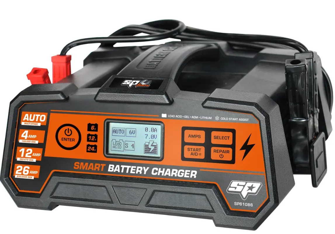 Sp Tools Smart Battery Charger - 8 Stage Multi Volt  6, 12 & 24V - 26A Sp61086 1