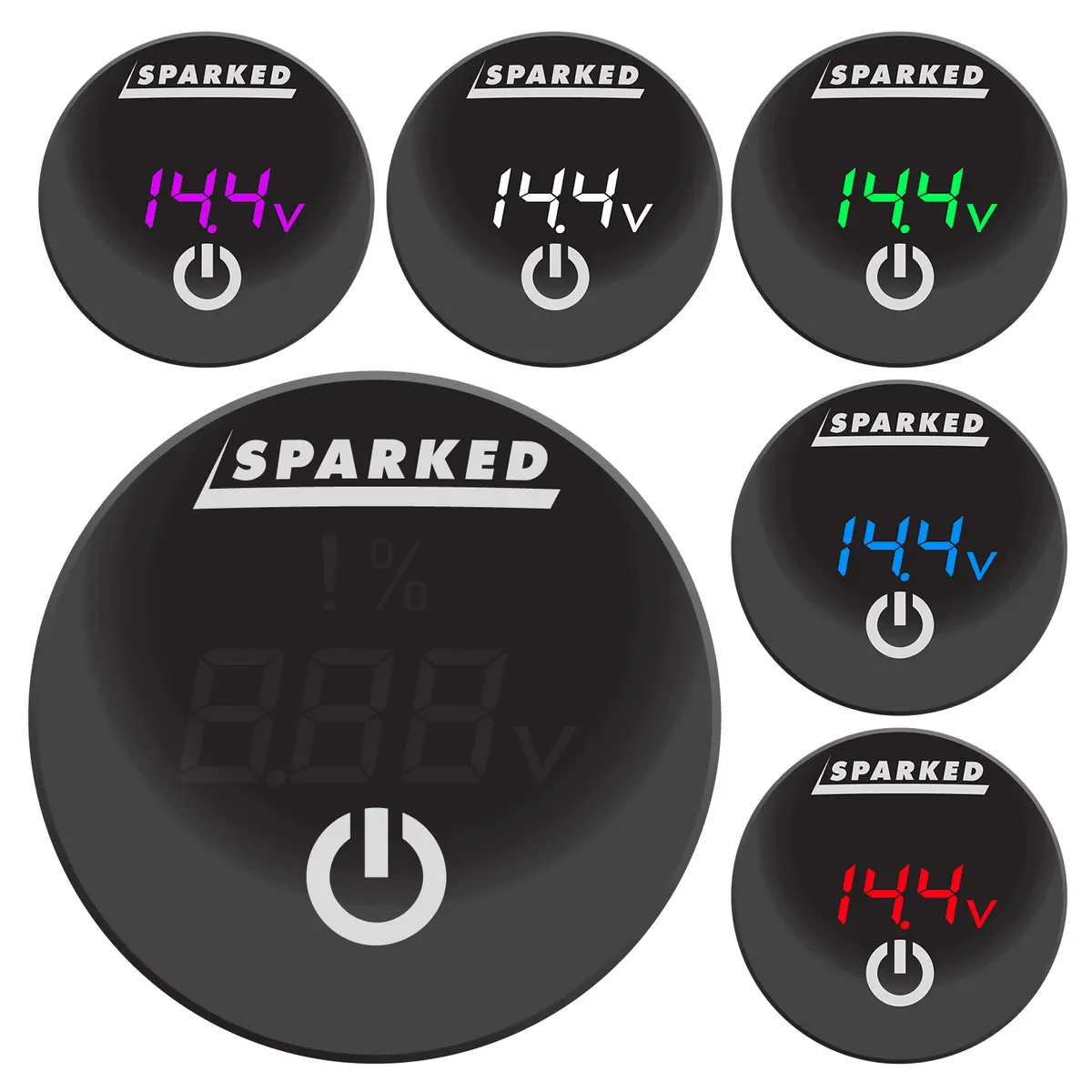 Sparked Innovations Dc Voltmeter Battery Capacity Monitor Gauge With Onboard Capacitive Touch Switch 1
